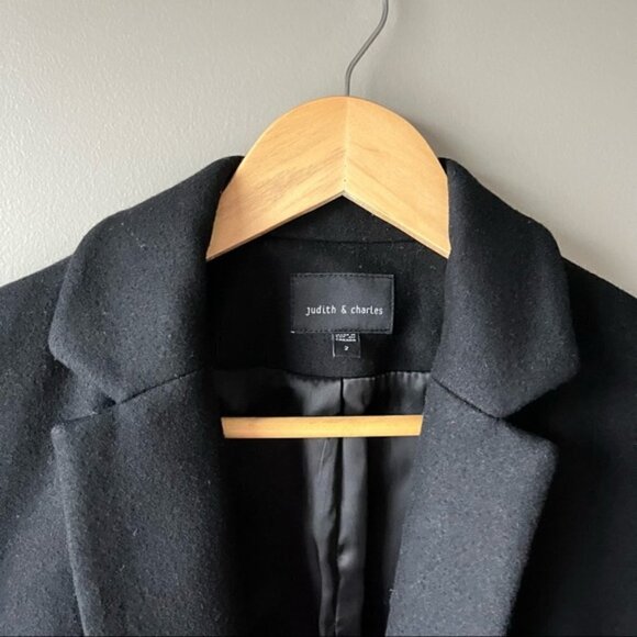 JUDITH & Charles | Manille Calf Hair Wool Coat Size 2 Black - Picture 7 of 13